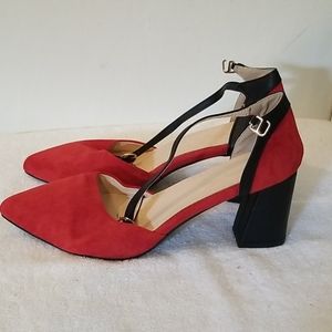 BRAND NEW BLACK AND RED BEAUTIFUL LADIES FAUX LEAT